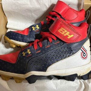 Under Armour Kids' Red, Blue, and Gold Sneakers